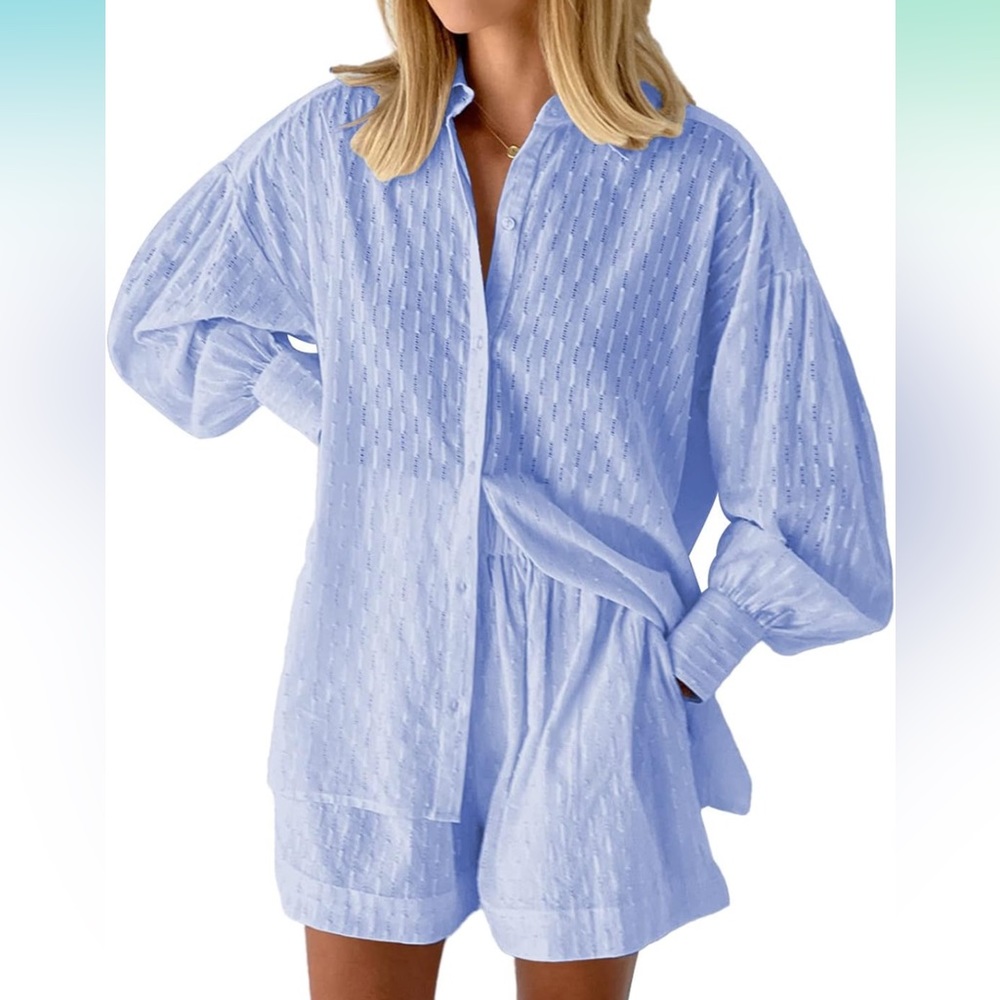 Light Blue Women's Swim Coverup Set